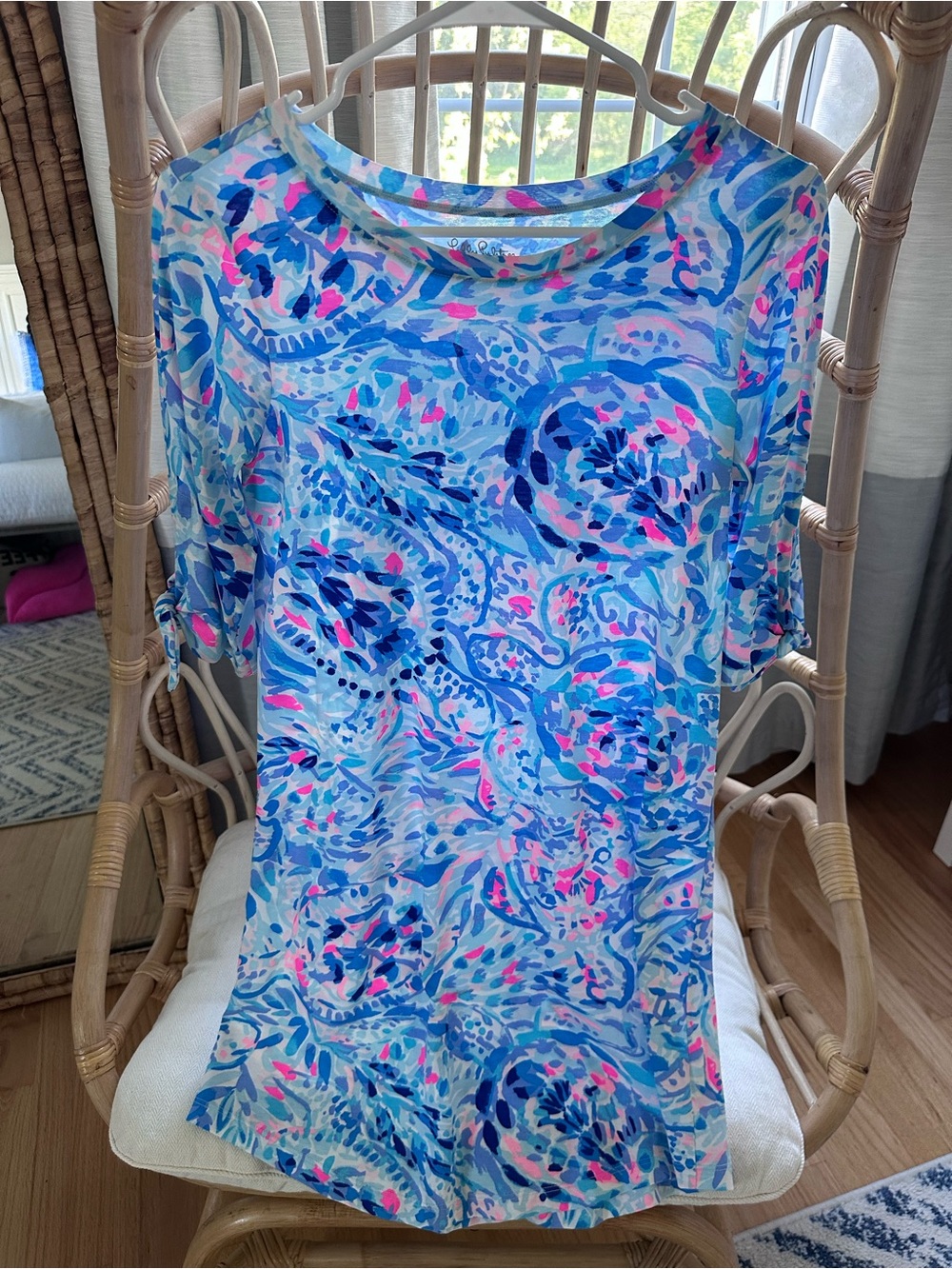 Lilly Pulitzer Preston tie sleeve dress in the Party Wave print, size small